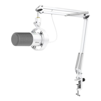 FIFINE K688 Kit de microfone para podcast,mic dinâmico USB/XLR com braço para PC/mixer XLR, microfone para jogos com botão mudo,conector de fone ouvido para vocal,narração,streaming, gravação-K688CT — imagem 12