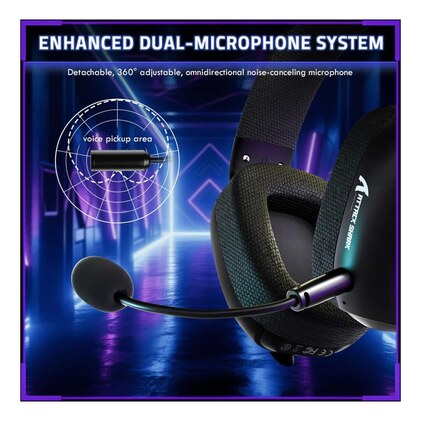 Fone Headset Gamer Attack Shark L80 Pro Tri-Mode (Bluetooth 5.3, 2.4GHz e P2) Microfone Removível Cancelamento de Ruído Drivers 40mm — imagem 8