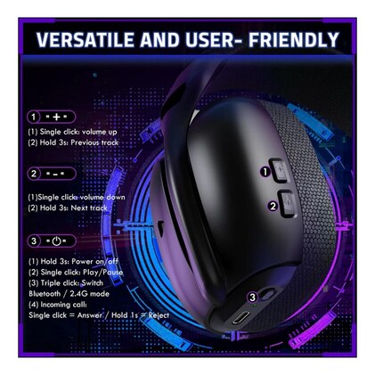 Fone Headset Gamer Attack Shark L80 Pro Tri-Mode (Bluetooth 5.3, 2.4GHz e P2) Microfone Removível Cancelamento de Ruído Drivers 40mm — imagem 9