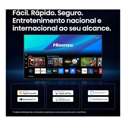 Hisense Smart TV 4K Hi-QLED 50" Polegadas 50Q6QVV com Processador AI, Dolby Vision, HDR10+, HLG, Filmmaker Mode, Dolby Gaming, Dolby Atmos, MiraCast e Compatibilidade Alexa — imagem 11