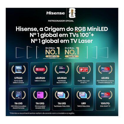Hisense Smart TV 4K Hi-QLED 50" Polegadas 50Q6QVV com Processador AI, Dolby Vision, HDR10+, HLG, Filmmaker Mode, Dolby Gaming, Dolby Atmos, MiraCast e Compatibilidade Alexa — imagem 5