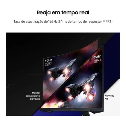 Monitor Gamer Samsung Odyssey G5 27, Resolução QHD, Taxa de atualização de 165Hz — imagem 8