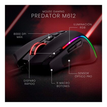Mouse Gamer Redragon Predator RGB M612-RGB, Preto — imagem 2
