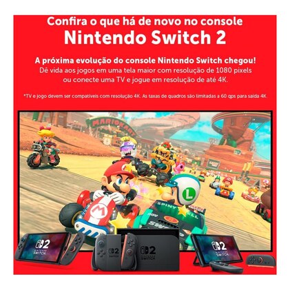 Nintendo, Console, Nintendo Switch 2, Nacional, Portátil e Doméstico, Bateria de até 9 Horas, Inclui Joy-Con com Suporte e Alças, 1 ano de Garantia - Modelo Nacional de Tomada — imagem 4