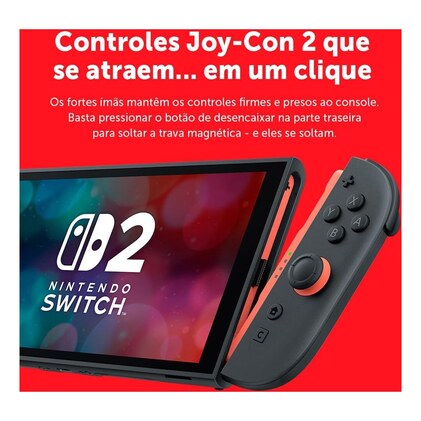 Nintendo, Console, Nintendo Switch 2, Nacional, Portátil e Doméstico, Bateria de até 9 Horas, Inclui Joy-Con com Suporte e Alças, 1 ano de Garantia - Modelo Nacional de Tomada — imagem 7