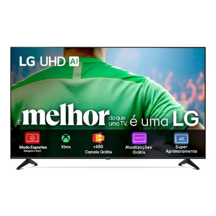 Smart TV LG UHD AI UA75 43 polegadas HDR10 Pro Processador α7 AI Ger 8 webOS 25